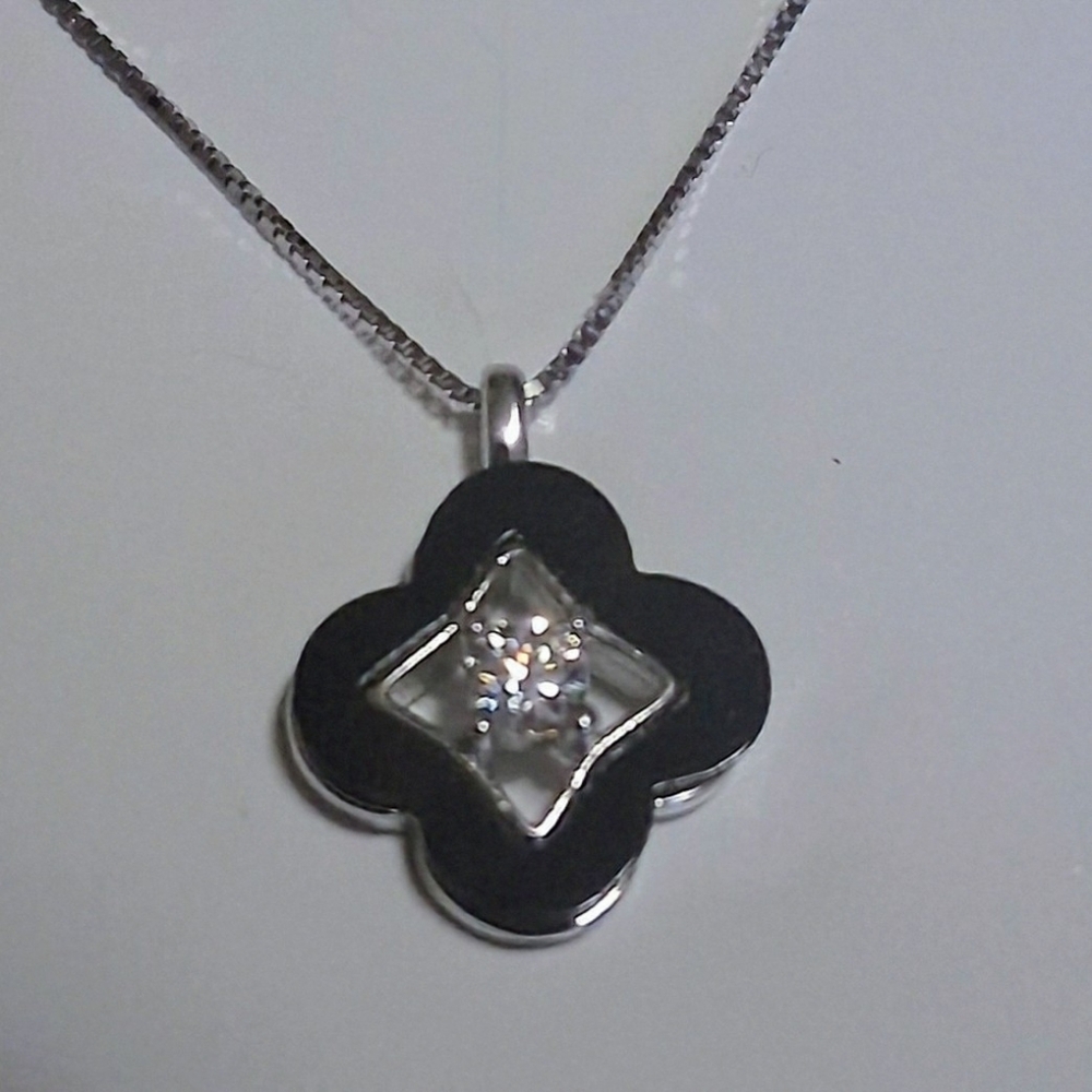 925 Silver 1 Ct Moissanite & Created MOP Necklaces